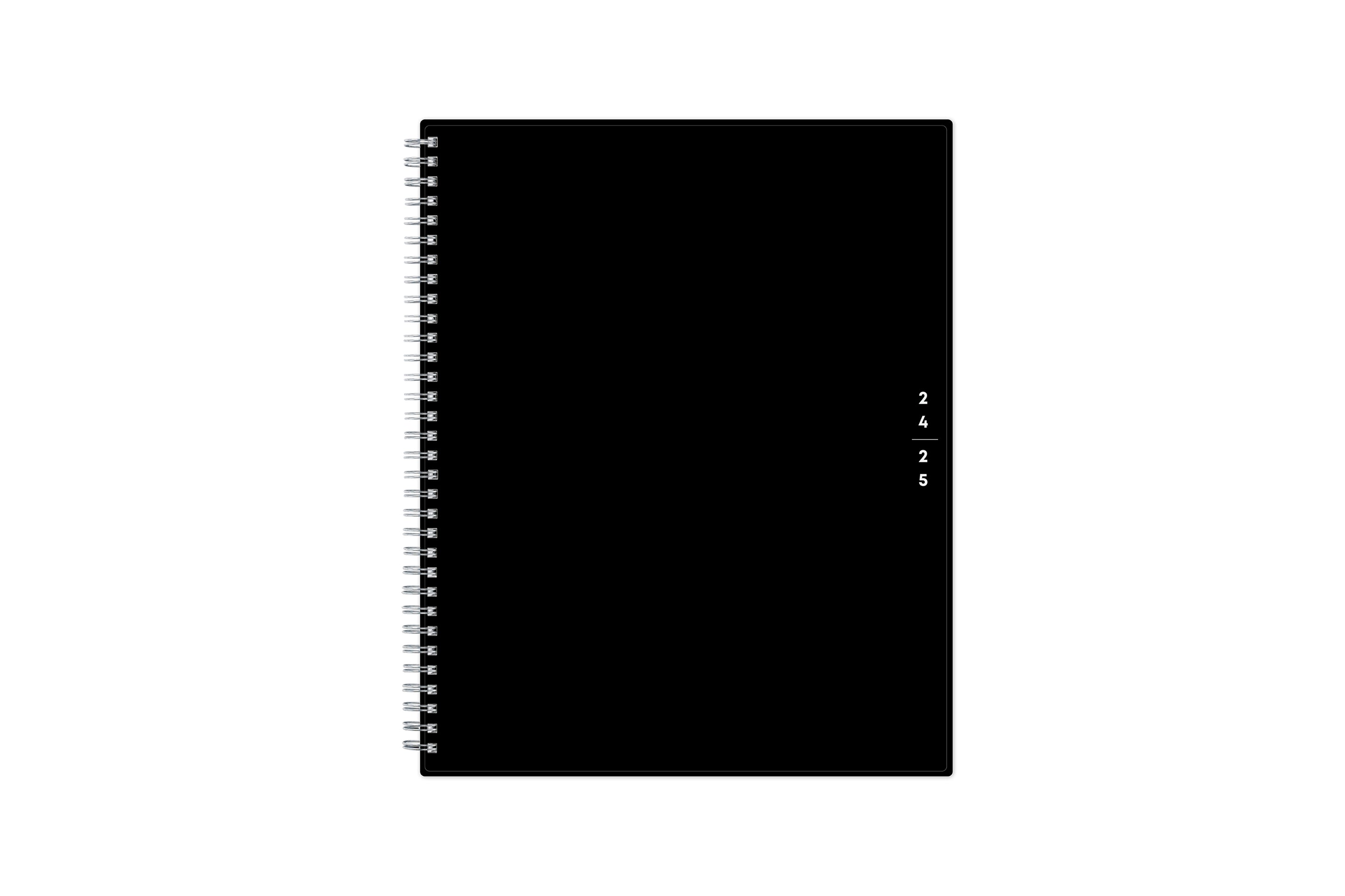  academic teacher lesson planner with weekly and monthly layouts featuring a solid black front cover in 8.5x11 planner size