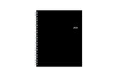 Bilingual January 2024 - December 2024 weekly monthly planner featuring a charcoal front cover design and silver twin wire-o binding 8.5x11 size Calendario De Planificacion.