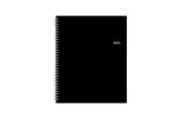 Bilingual January 2024 - December 2024 weekly monthly planner featuring a charcoal front cover design and silver twin wire-o binding 8.5x11 size Calendario De Planificacion.
