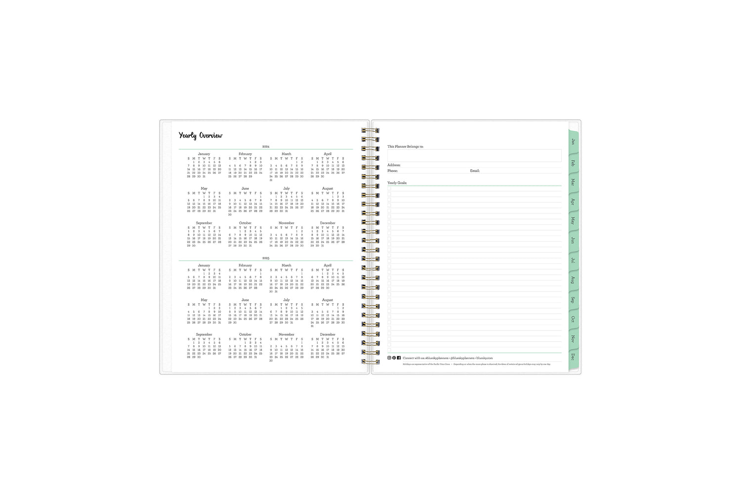 reference calendar for year 2024 and 2025