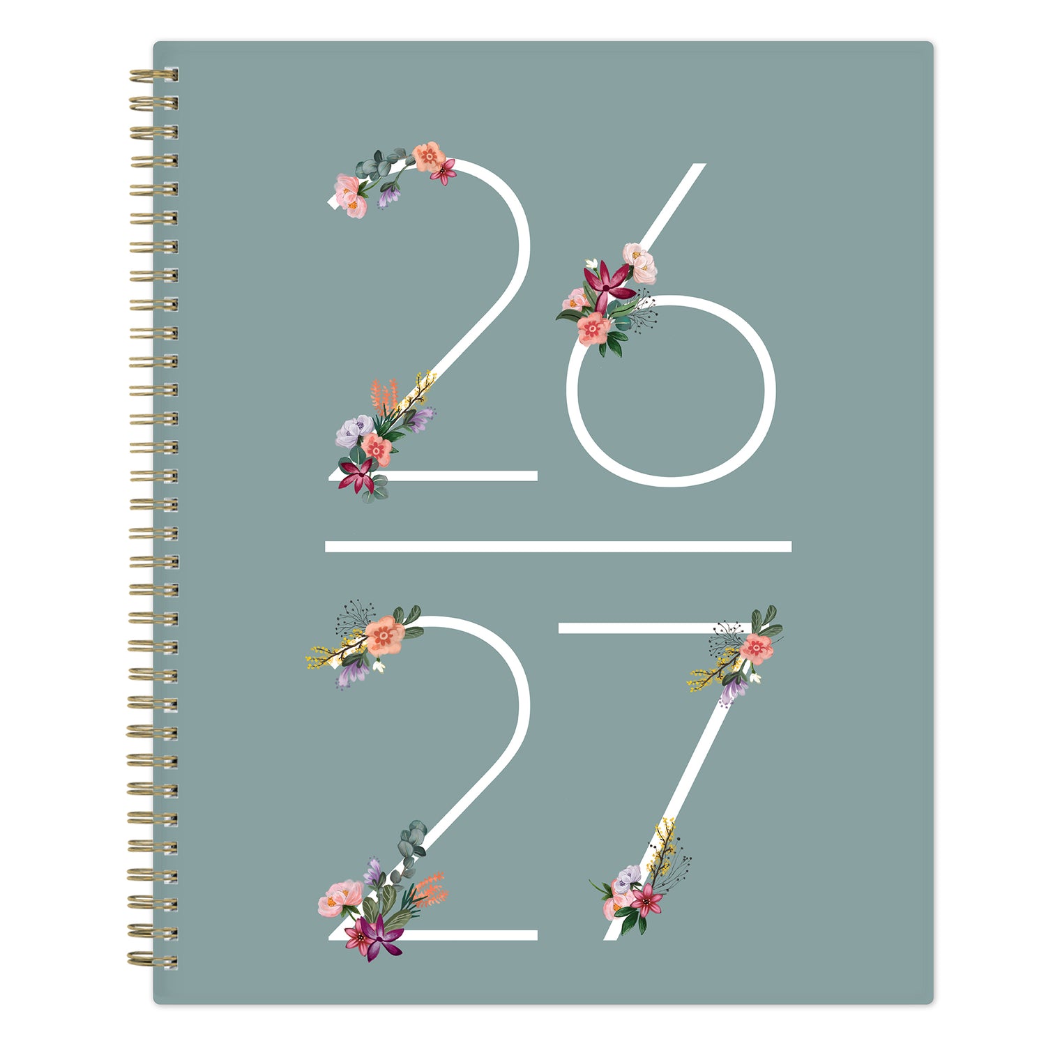Planner with floral designs on &