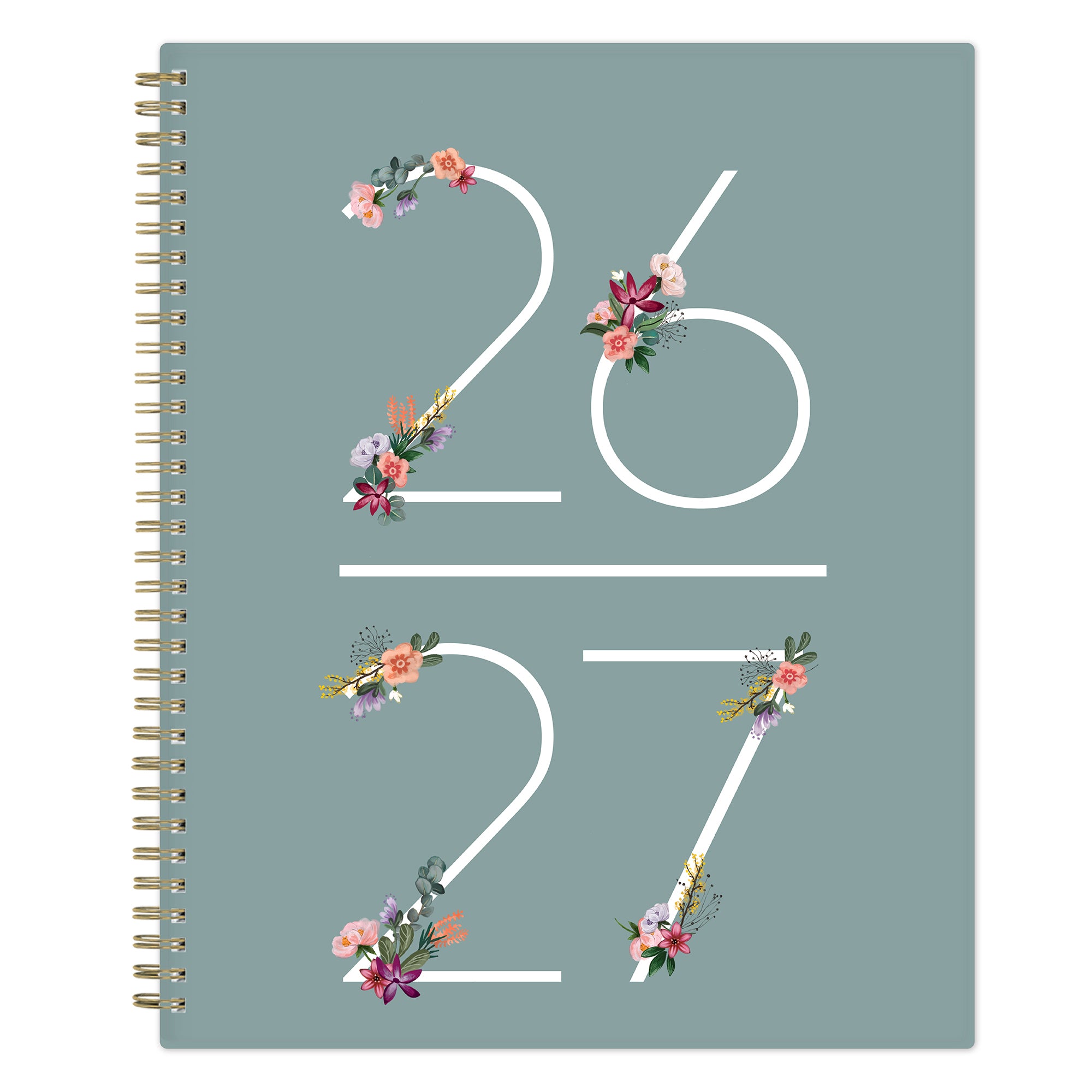 Planner with floral designs on &