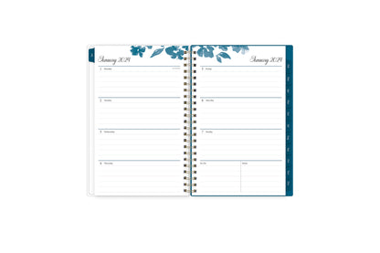 weekly view on this 2024 monthly weekly planner featuring ample lined writing space, weekly to do section, notes section, and blue monthly tabs