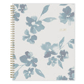 blue sky weekly monthly 2026 planner featuring blue water brushed florals and beige background cover