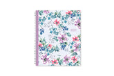 Blue Sky January 2024 - December 2024 weekly monthly planner featuring a floral front cover design with silver wire-o binding