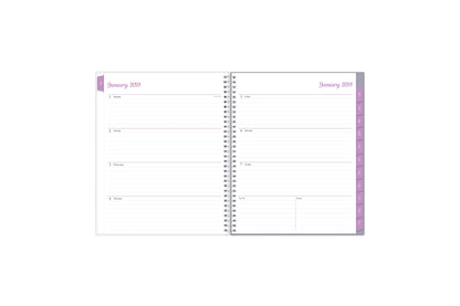 weekly view on this 2024 monthly weekly planner featuring ample lined writing space, weekly to do section, notes section, and blue monthly tabs