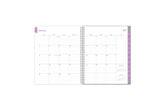 January 2024 - December 2024 weekly monthly planner featuring a monthly view with lined writing space for each date, reference calendars, and light blue monthly tabs