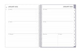 January 2026 - December 2026 weekly monthly planner featuring a weekly view with lined writing space for each date, reference calendars, and light blue monthly tabs