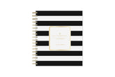 daily academic planner featuring black stripes front cover from Day designer for blue sky in a 8x10 planner size