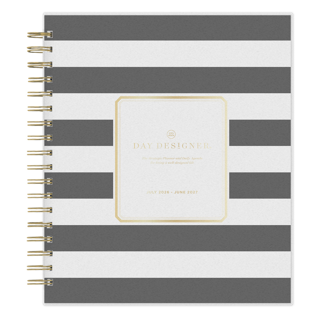 Rugby Stripe 2026-2027 Daily Monthly 8x10 Day Designer for Blue Sky Planning Calendar