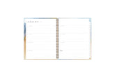 January 2024 - December 2024 weekly monthly planner featuring a weekly spread with lined writing space, notes section, reference calendars, and light purple monthly tabs in 8.5x11 size