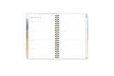 January 2024 - December 2024 weekly monthly planner featuring a weekly spread with lined writing space, notes section, reference calendars, and light purple monthly tabs in 5x8 size