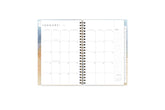 January 2024 - December 2024weekly monthly planner featuring a monthly spread boxes for each day, blank writing space, notes section, reference calendars, and light purple monthly tabs in 5x8  size