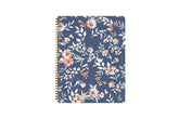 in partnership with one tree planted, the 2024 weekly monthly planner features a cute floral pattern and navy background cover.