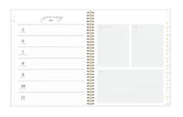 The new and improved Life Note It 2026 weekly planner features a weekly spread with clean white writing space, to do list, goals, and notes section for every important detail needed for planning a successful week in a 8.5x11 planner size