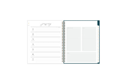 The new and improved Life Note It 2024 weekly planner features a weekly spread with clean white writing space, to do list, goals, and notes section for every important detail needed for planning a successful week in a 7x9 planner size