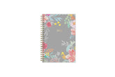 2025 weekly monthly planner featuring floral pattern and gold twin wire-o binding in 5x8 planner size