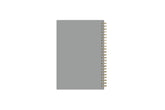 2025 weekly monthly planner featuring solid gray back cover and gold twin wire-o binding in 5x8 planner size