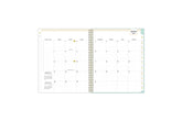 January 2024 - December 2024 weekly monthly planner featuring a monthly spread boxes for each day, lined writing space, notes section, reference calendars, and white monthly tabs in 8.5x11 size