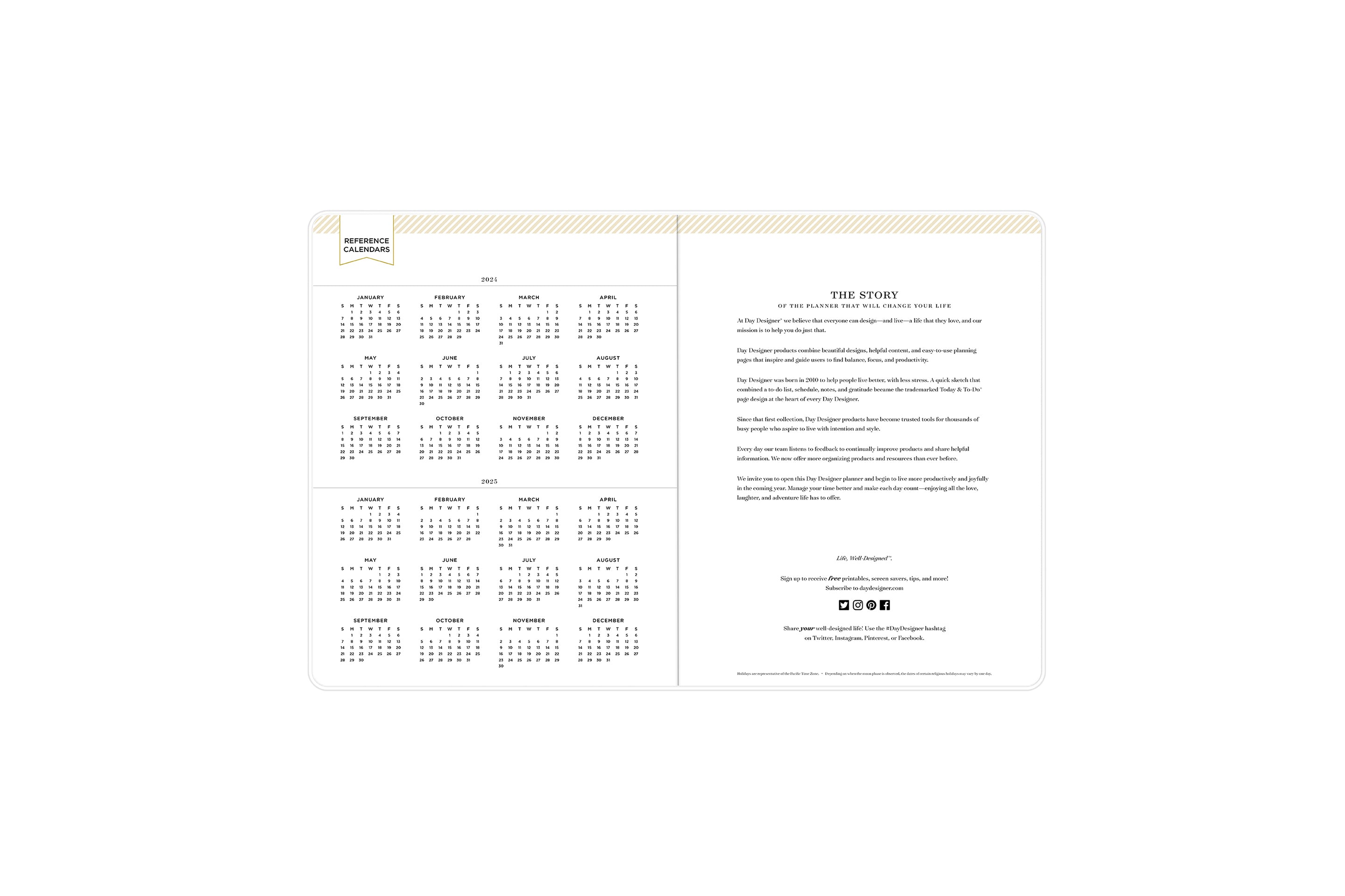 2024-2025 reference calendar and yearly overview of this day designer 8.5x11 planner