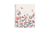 2024 blue sky floral cover and grey background weekly monthly planner in 8.5x11 planner size