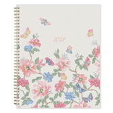 floral front cover with butterflies on this 2027 planner in 8.5x11 size