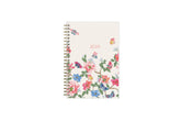 2024 blue sky floral cover and grey background weekly monthly planner in 5x8 planner size