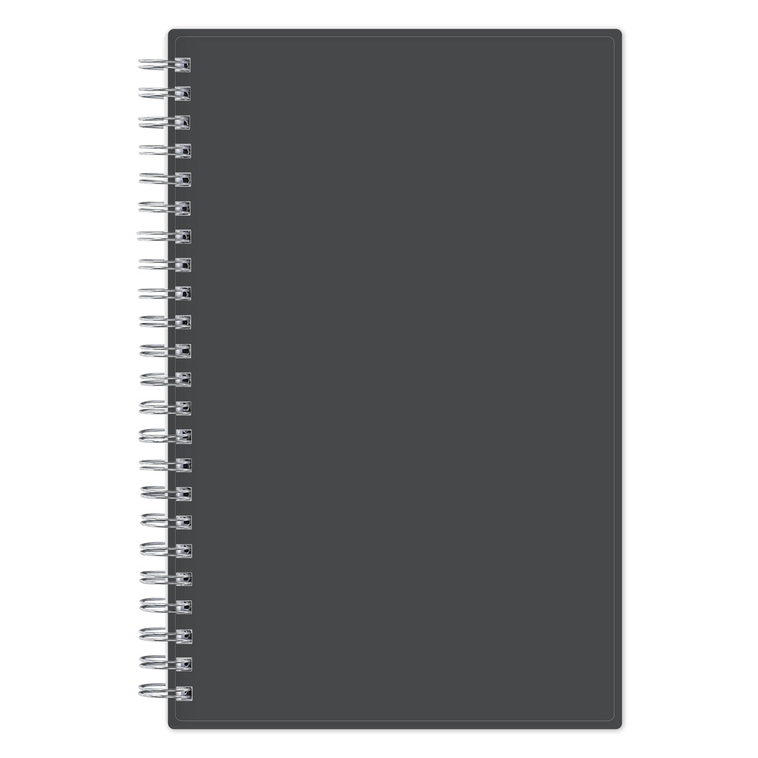 charcoal front cover on this professional notebook in 5.5 x 8.5 size