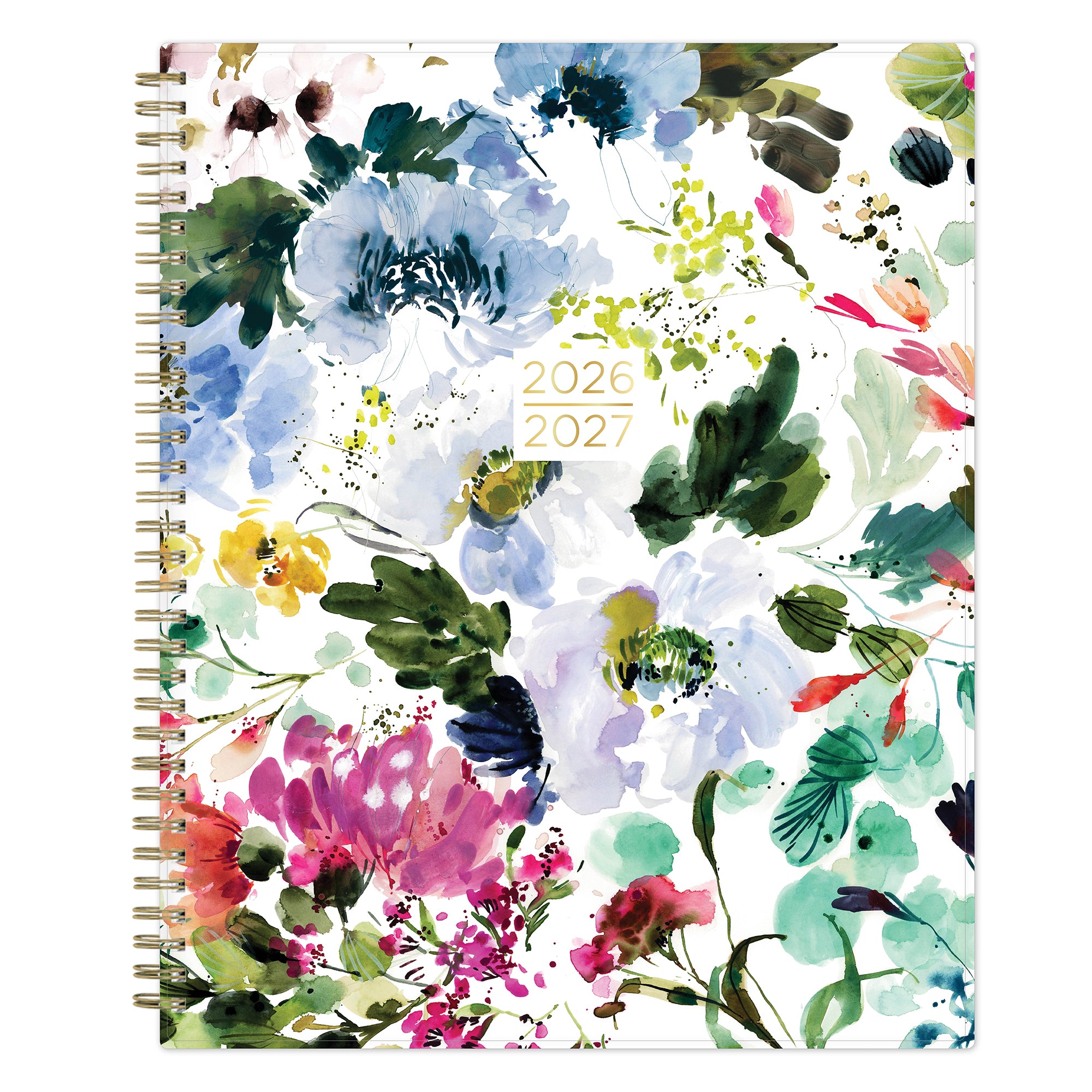 2026-2027 Floral patterned planner with colorful flowers on a white background student planner