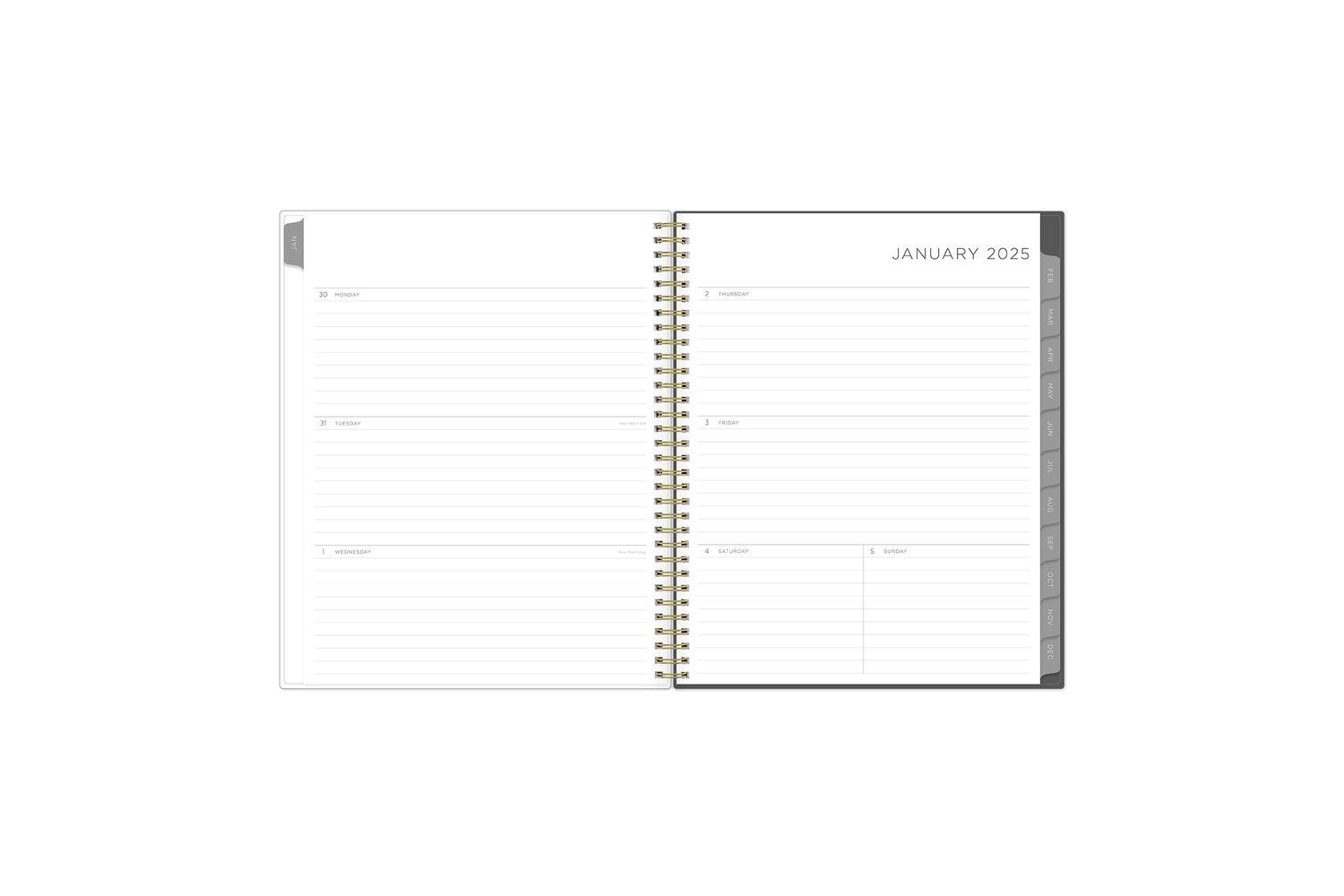 known for clean blank writing space, the kelly ventura 2025 planner features a clean, classic weekly layout for note taking, deadlines, important dates, and room to plan each day and each week!