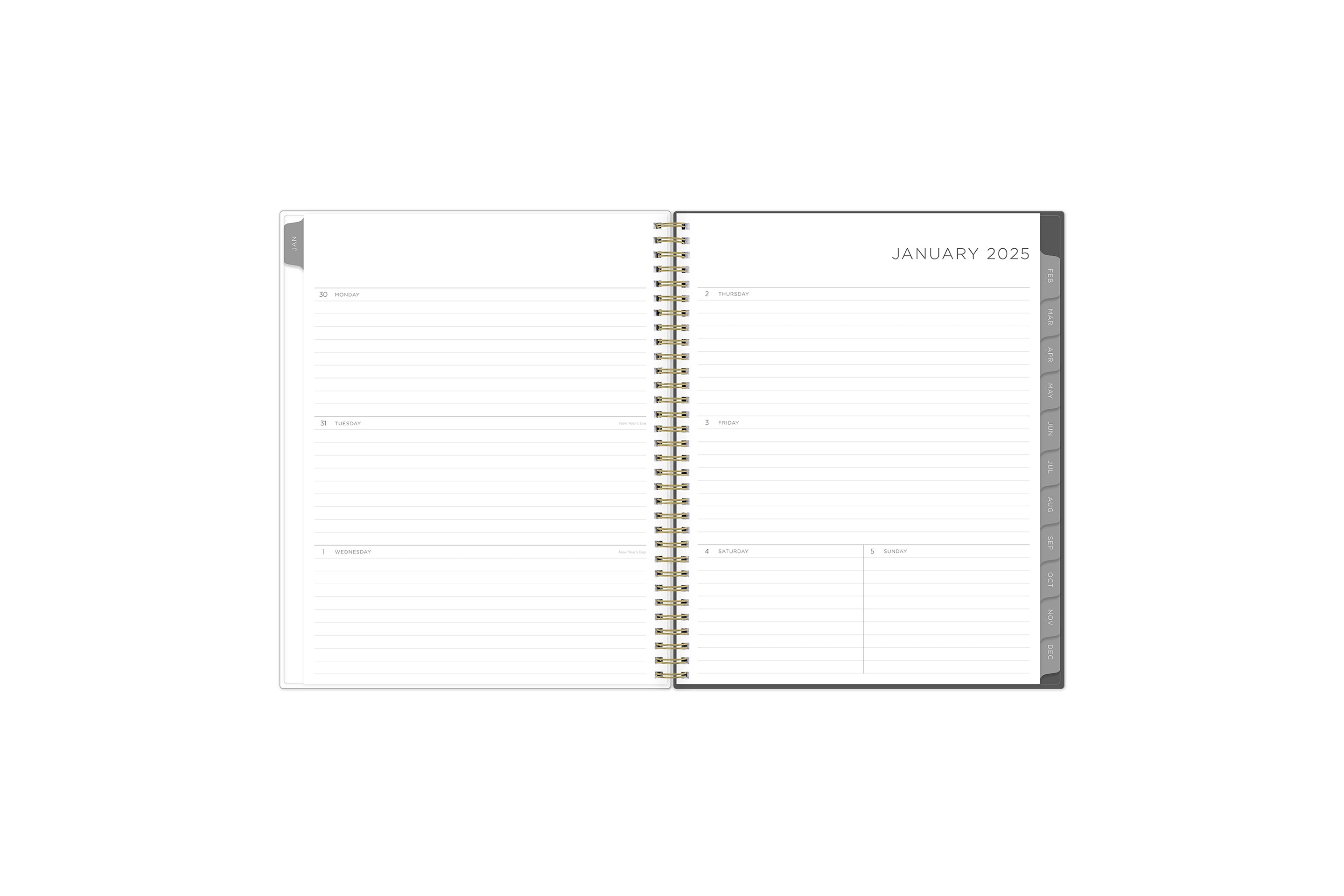 known for clean blank writing space, the kelly ventura 2025 planner features a clean, classic weekly layout for note taking, deadlines, important dates, and room to plan each day and each week!