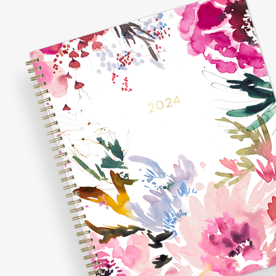 Magenta Blooms 2024 Weekly Monthly 8.5x11 Kelly Ventura for Blue Sky Planning Calendar