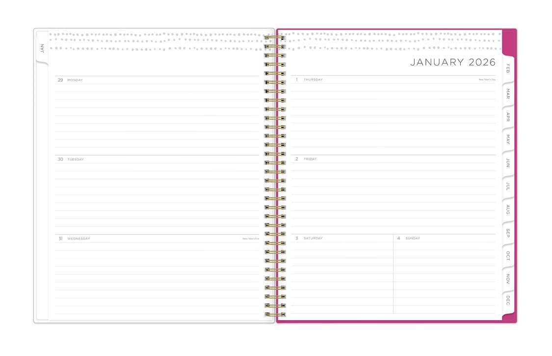 known for clean blank writing space, the kelly ventura 2026 planner features a clean, classic weekly layout for note taking, deadlines, important dates, and room to plan each day and each week!