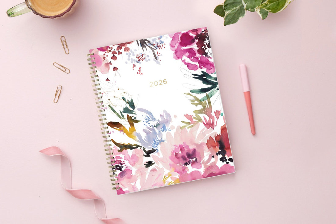 Magenta Blooms 2026 Weekly Monthly 8.5x11 Kelly Ventura for Blue Sky Planning Calendar