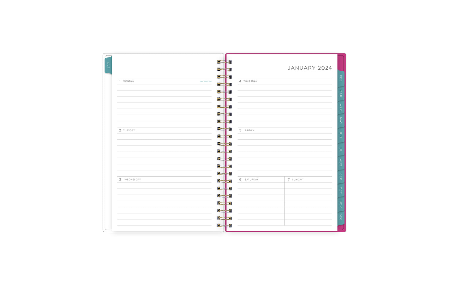known for clean blank writing space, the kelly ventura 2024 planner features a clean, classic weekly layout for note taking, deadlines, important dates, and room to plan each day and each week!