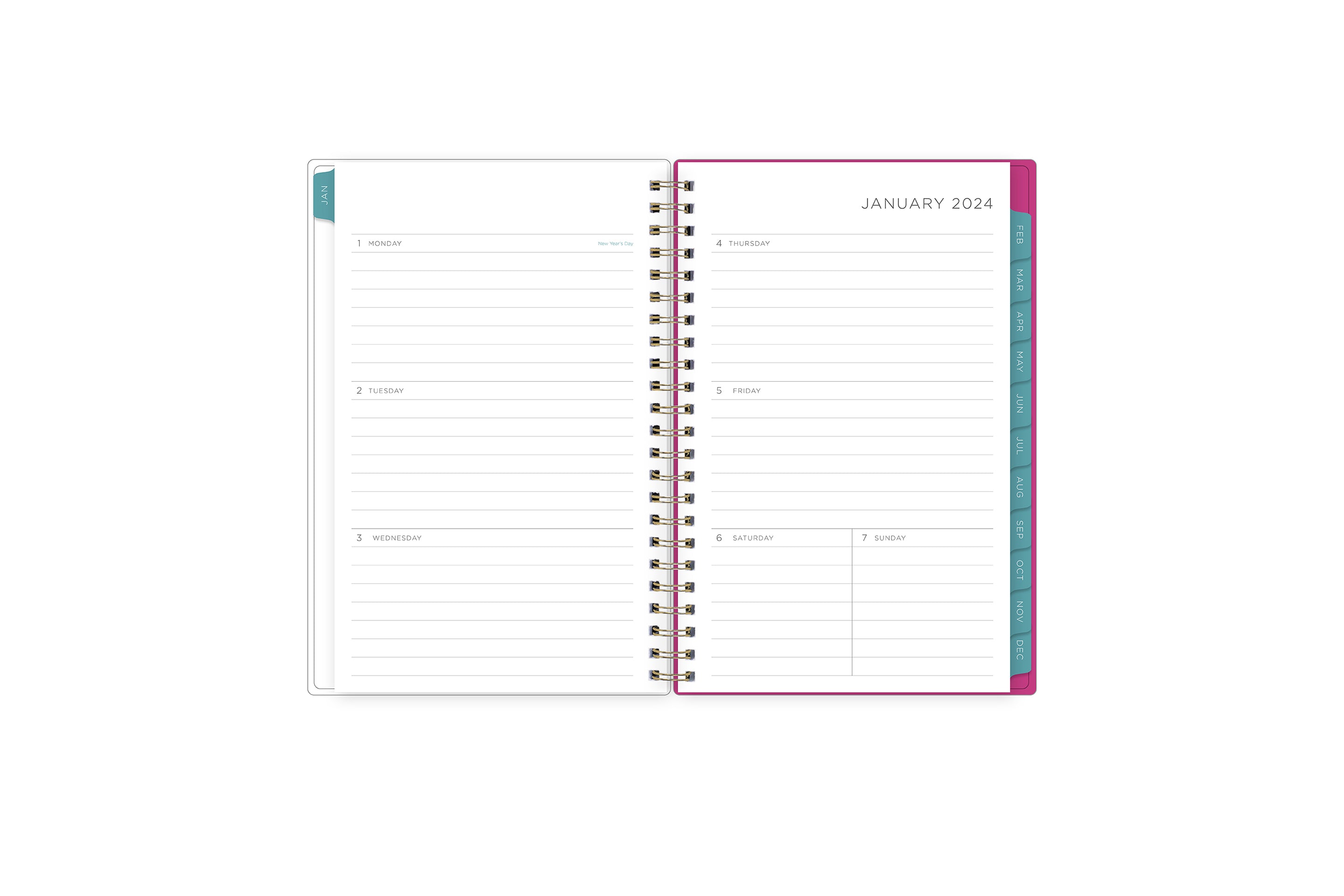 known for clean blank writing space, the kelly ventura 2024 planner features a clean, classic weekly layout for note taking, deadlines, important dates, and room to plan each day and each week!