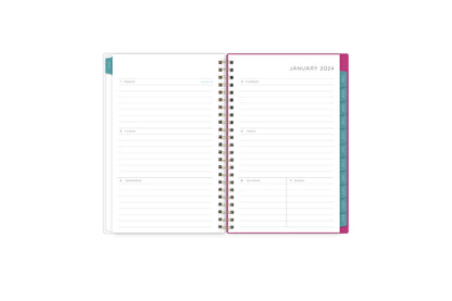 known for clean blank writing space, the kelly ventura 2024 planner features a clean, classic weekly layout for note taking, deadlines, important dates, and room to plan each day and each week!