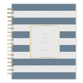 8x10 day designer blue sky planner January 2027 - December 2027 with a navy and white striped front cover