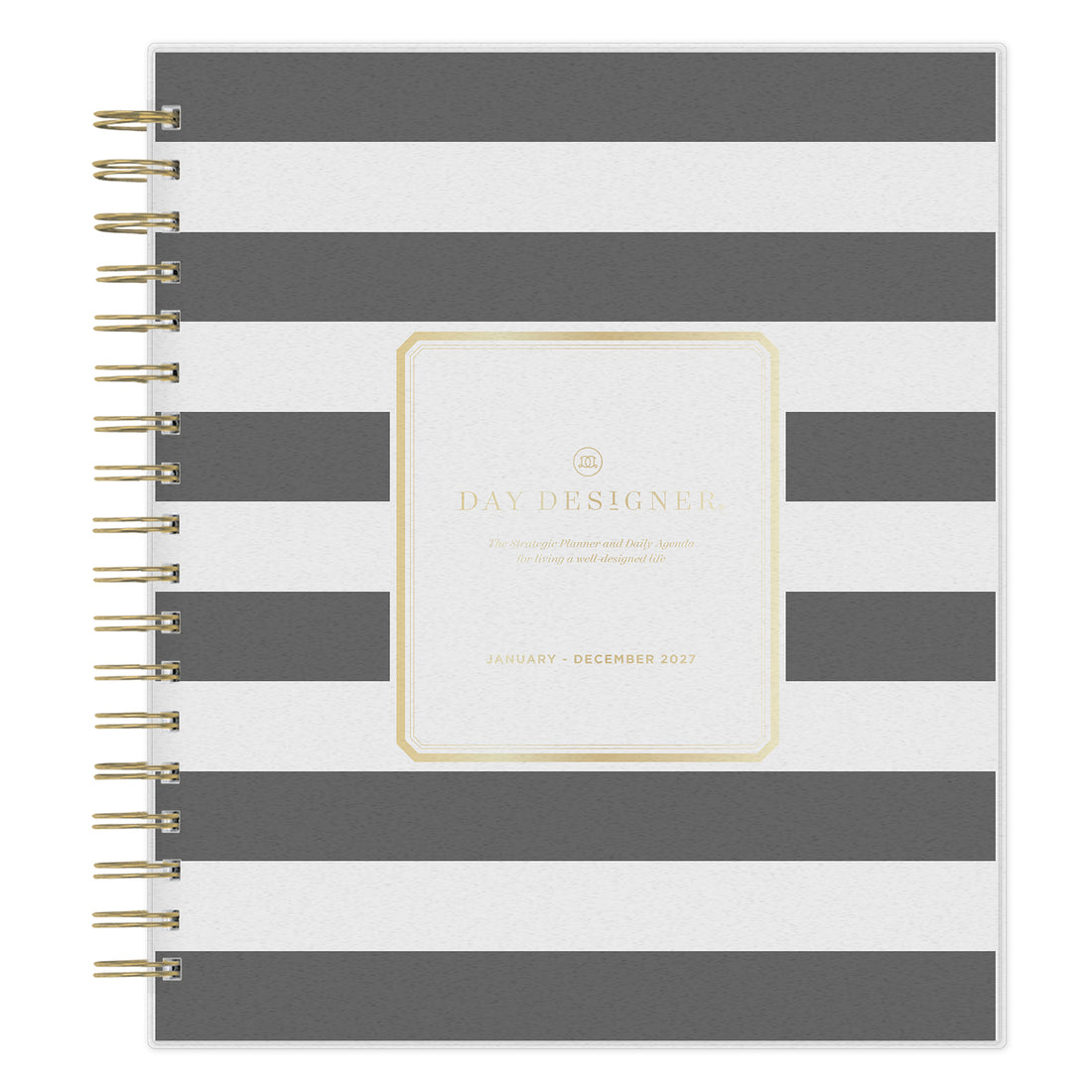 Rugby Stripe 2027 Daily Monthly 8x10 Day Designer Planning Calendar