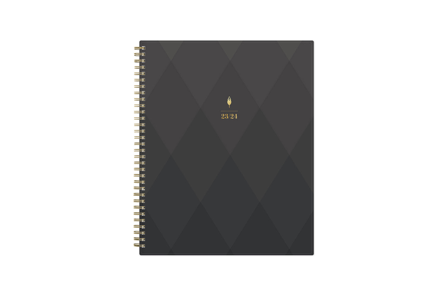 8.5x11 inkwell press weekly monthly planner with charcoal diamond planner, gold wire o binding