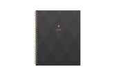8.5x11 inkwell press weekly monthly planner with charcoal diamond planner, gold wire o binding