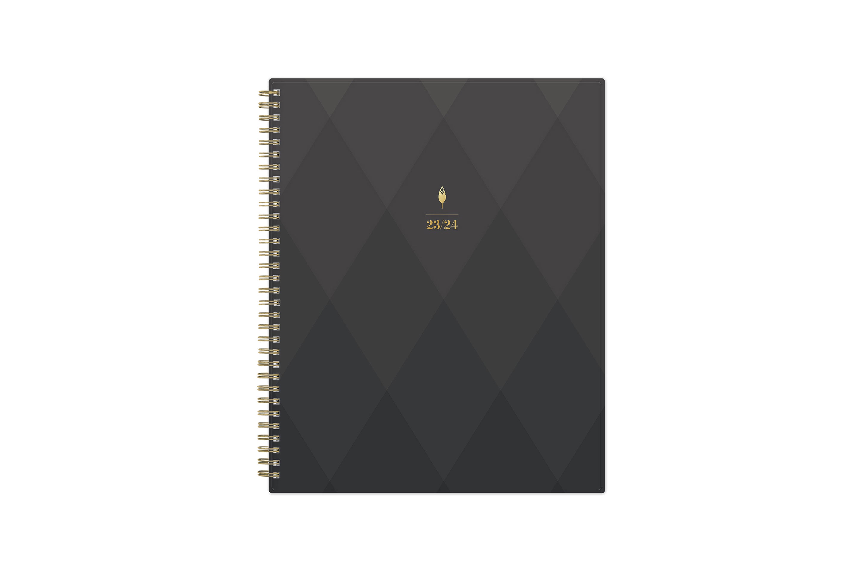 8.5x11 inkwell press weekly monthly planner with charcoal diamond planner, gold wire o binding