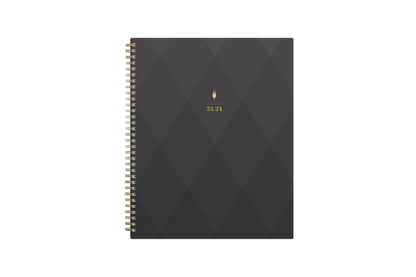8.5x11 inkwell press weekly monthly planner with charcoal diamond planner, gold wire o binding