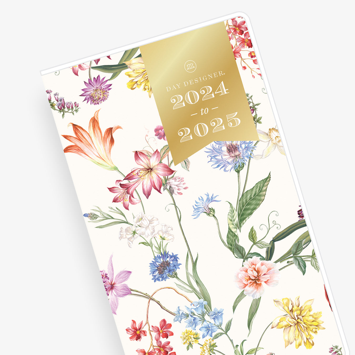 2024 monthly planner featuring floral front cover stapled pocket planner 3.625x6.125