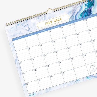 15x12 wall calendar with ample lined writing space, reference calendars for July 2024- June 2025