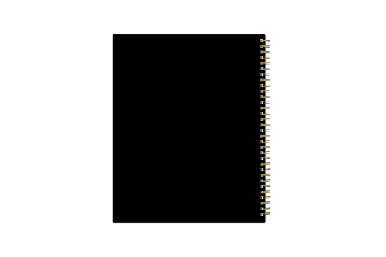 8.5x11 black back cover gold twin wire-o binding