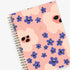 2024 january - 2024 december 5x8 planner size weekly monthly with purple and pink flowers
