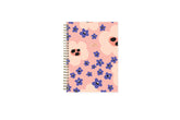 2024 january - 2024 december 5x8 planner size weekly monthly with purple and pink flowers