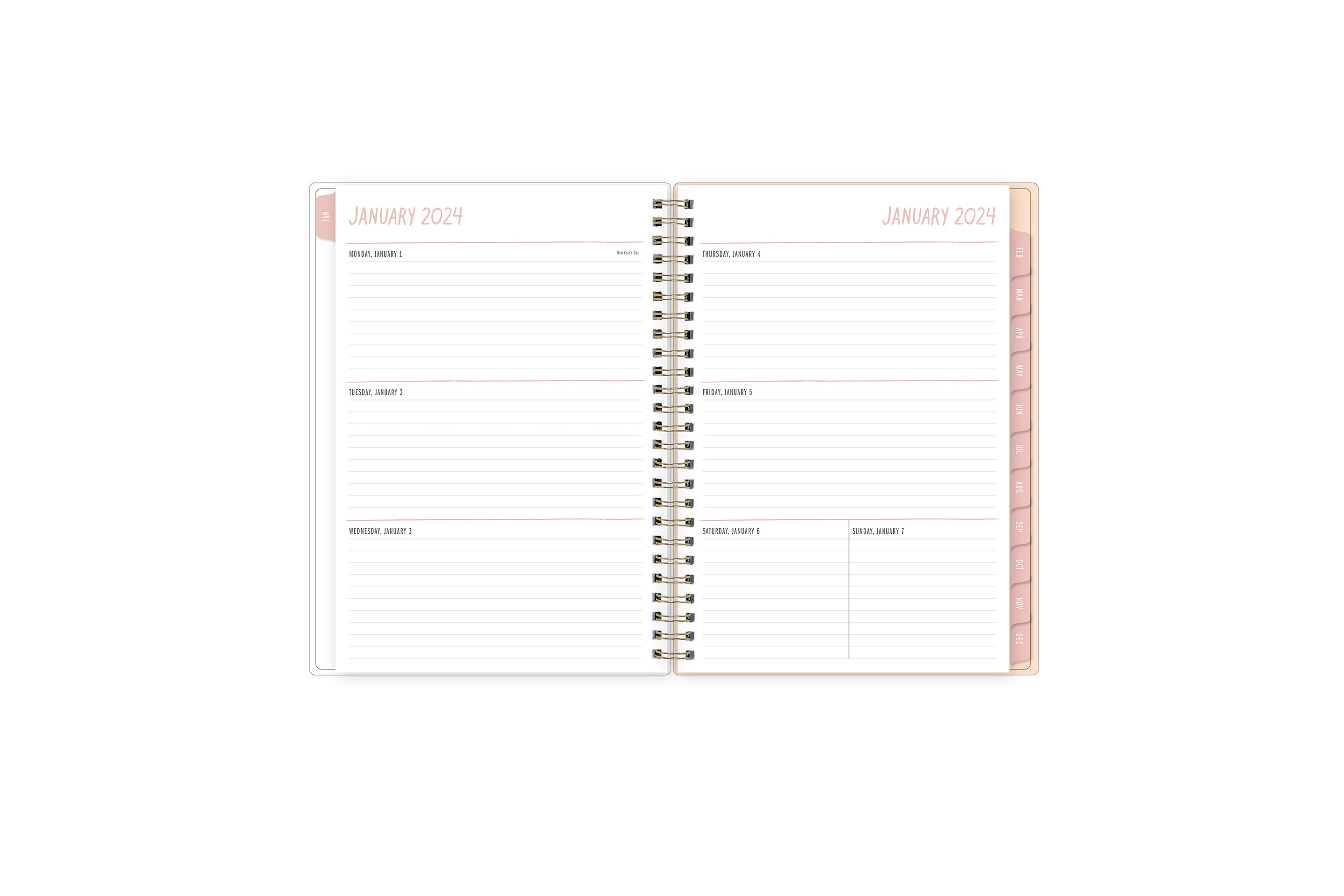 2024 Floral Pink 5.875x8.625 Weekly Planner Notes - Idlewild Co. – Blue Sky
