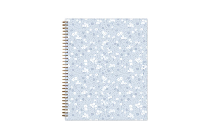 cute white poppy flower on a light blue background 8.5x11 planner size for Jan 2024 - Dec 2024